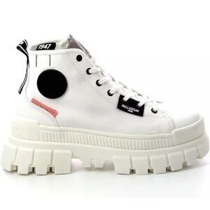 Palladium White High-Top Platform Sneakers with Black Accent